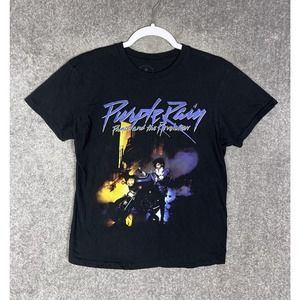 The Prince Estate Purple‎ Rain Revolution T-Shirt Adult Size Medium Black Cotton